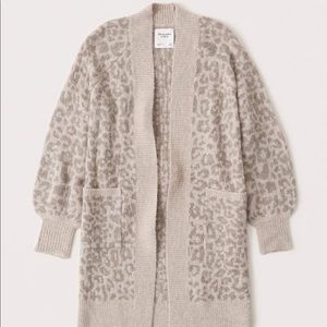 abercrombie and fitch leopard cardigan